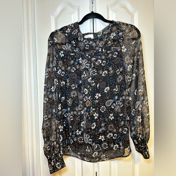 See by Chloé - Luxurious Tropical Floral Paisley Sheer Women's Longue SleeveTop - Picture 2 of 12